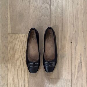 Clarks Black Flats Elegant Loafers